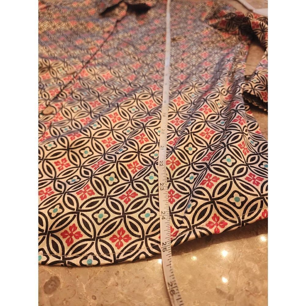 Serenade Oriental Pattern Button Down Blouse Size… - image 6